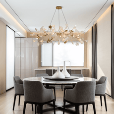 Moderne Kronleuchter Gold/Schwarz Keramik/Metall Wohn/Esszimmer