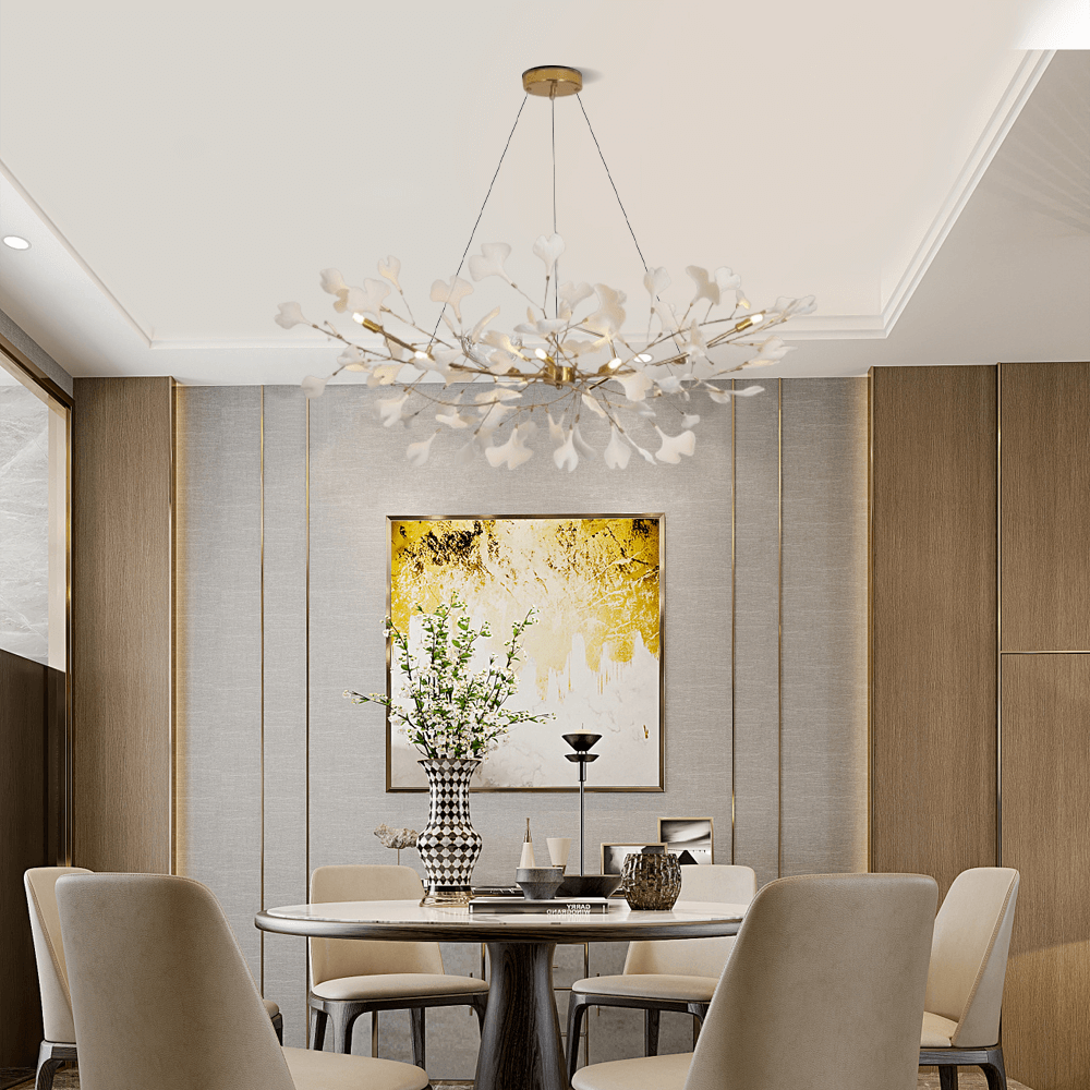 Moderne Kronleuchter Gold/Schwarz Keramik/Metall Wohn/Esszimmer