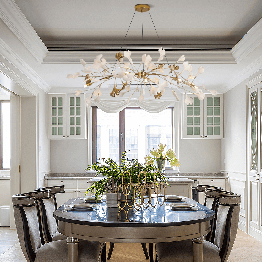 Moderne Kronleuchter Gold/Schwarz Keramik/Metall Wohn/Esszimmer