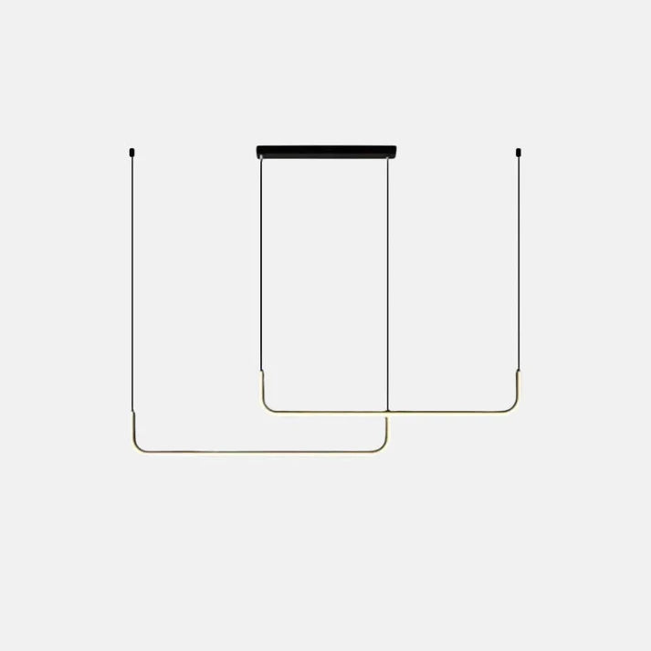 Minimalistische Pendelleuchte LED Lineare Gold Metall 