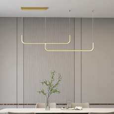 Minimalistische Pendelleuchte LED Lineare-Gold ideal fur moderne Raeum