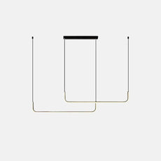 Minimalistische Pendelleuchte LED Lineare Gold Metall 