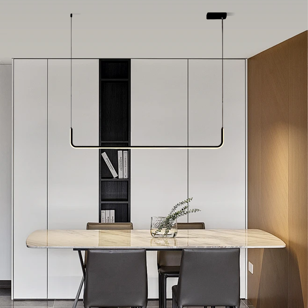 Minimalistische Pendelleuchte LED Lineare-Schwarz- Tageslichtweiß