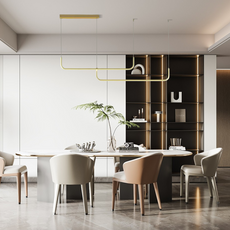 Minimalistische Pendelleuchte LED Lineare-Gold- ideal fuer Esszimmer