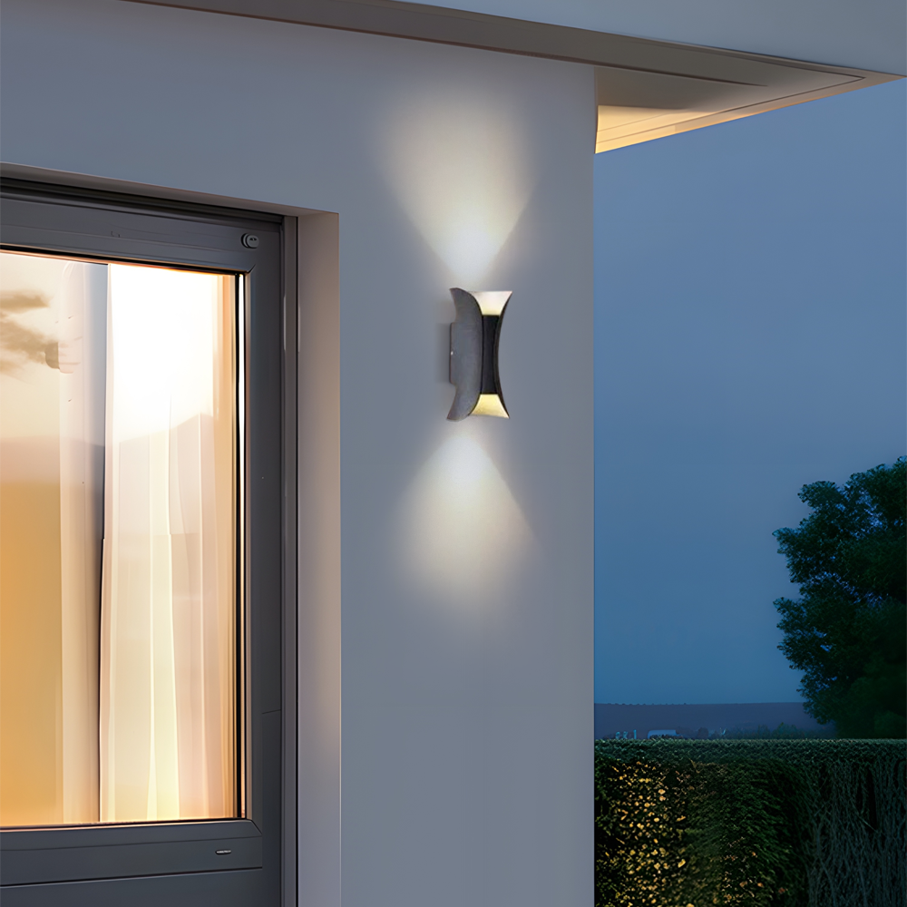 Modern Wandlampe LED Gebogene Metall Schwarz/Gold Garten/Flur