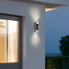 Modern Wandlampe LED Gebogene Metall Schwarz/Gold Garten/Flur