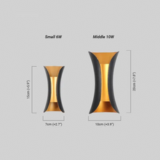 Modern Wandlampe LED Gebogene Metall Schwarz/Gold Garten/Flur