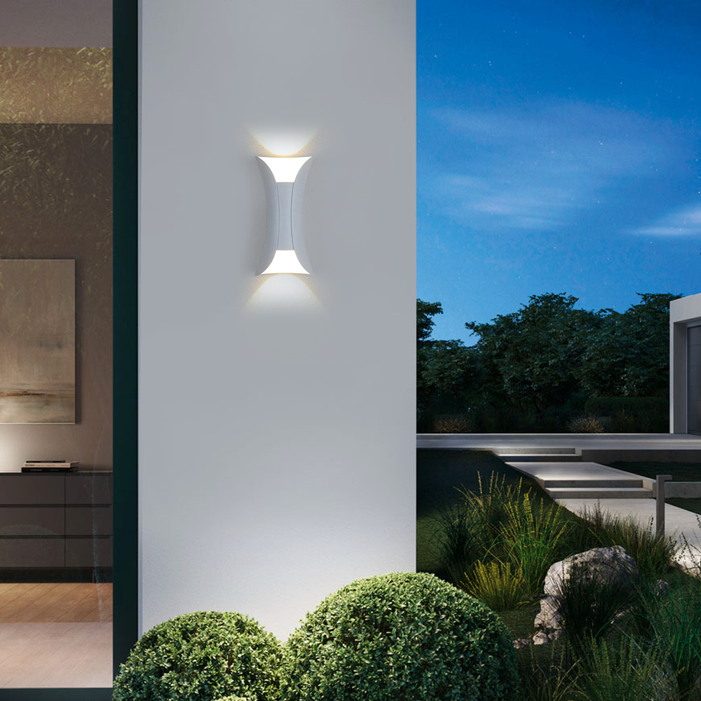 Modern Wandlampe LED Gebogene Metall Schwarz/Gold Garten/Flur