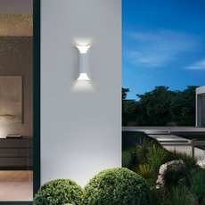 Modern Wandlampe LED Gebogene Metall Schwarz/Gold Garten/Flur