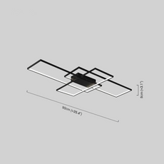 Modern Deckenleuchte LED Rechteckig Metall Schwarz Wohnzimmer