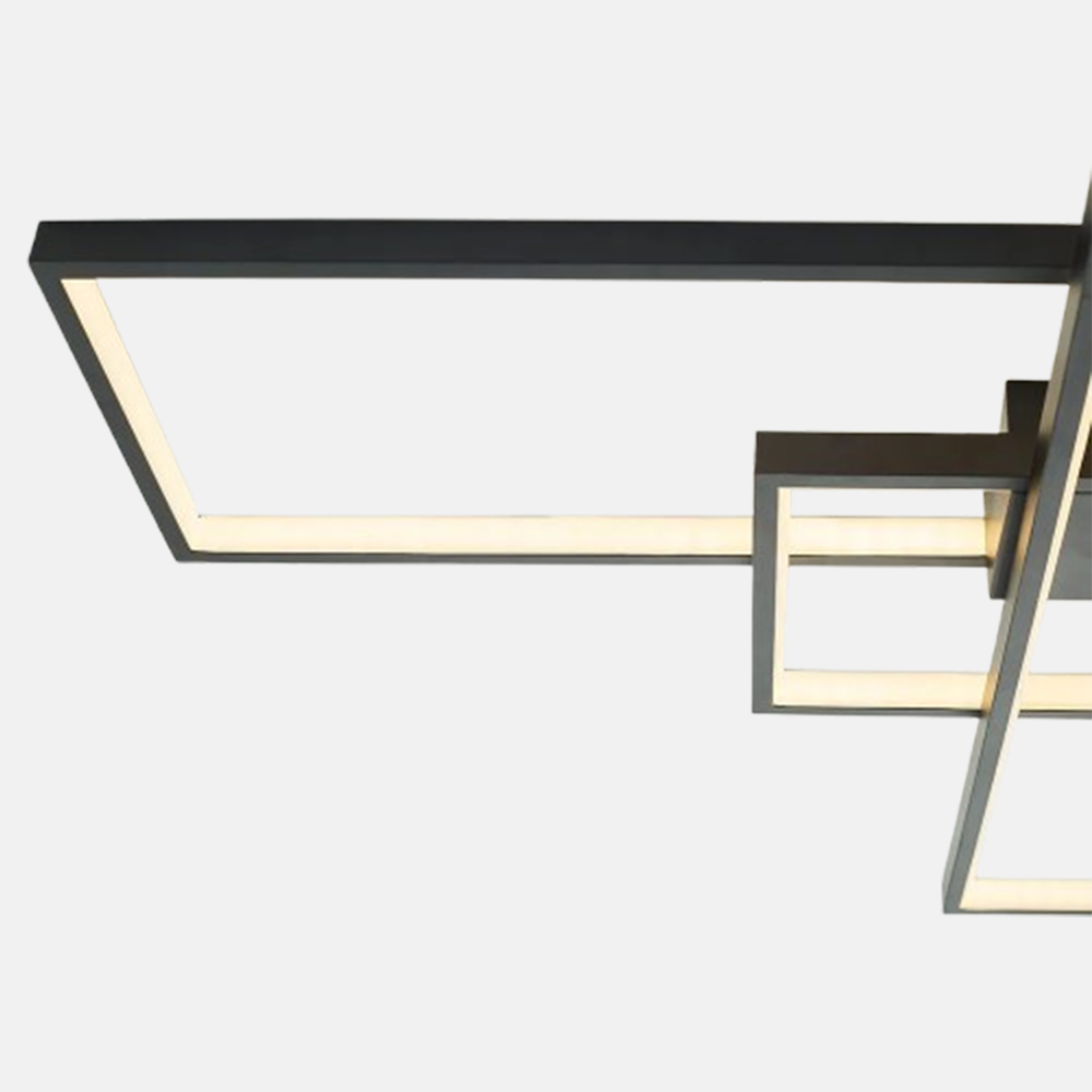 Modern Deckenleuchte LED Rechteckig Metall Schwarz Wohnzimmer
