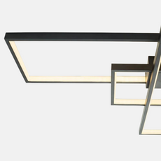 Modern Deckenleuchte LED Rechteckig Metall Schwarz Wohnzimmer