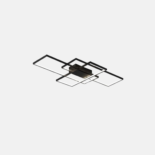 Modern Deckenleuchte LED Rechteckig Metall Schwarz Wohnzimmer