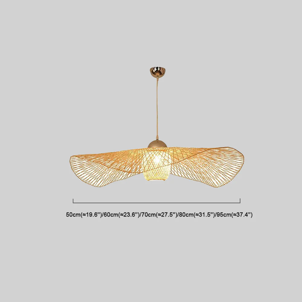 Landhausstil Pendelleuchte LED Kappenförmig Bambus Rattan 
