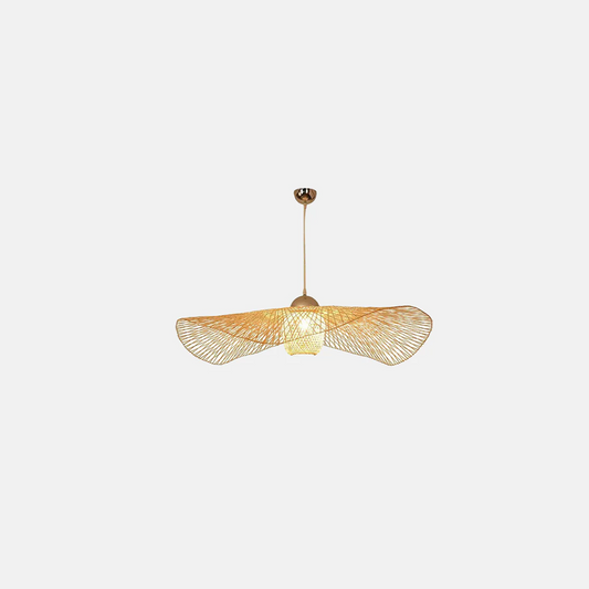 Landhausstil Pendelleuchte LED Kappenförmig Bambus Rattan 
