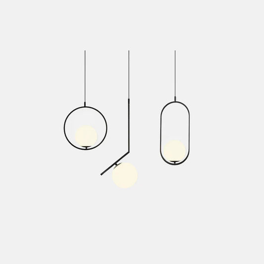 Minimalistisch Pendelleuchte Metall Schwarz Schlafzimmer