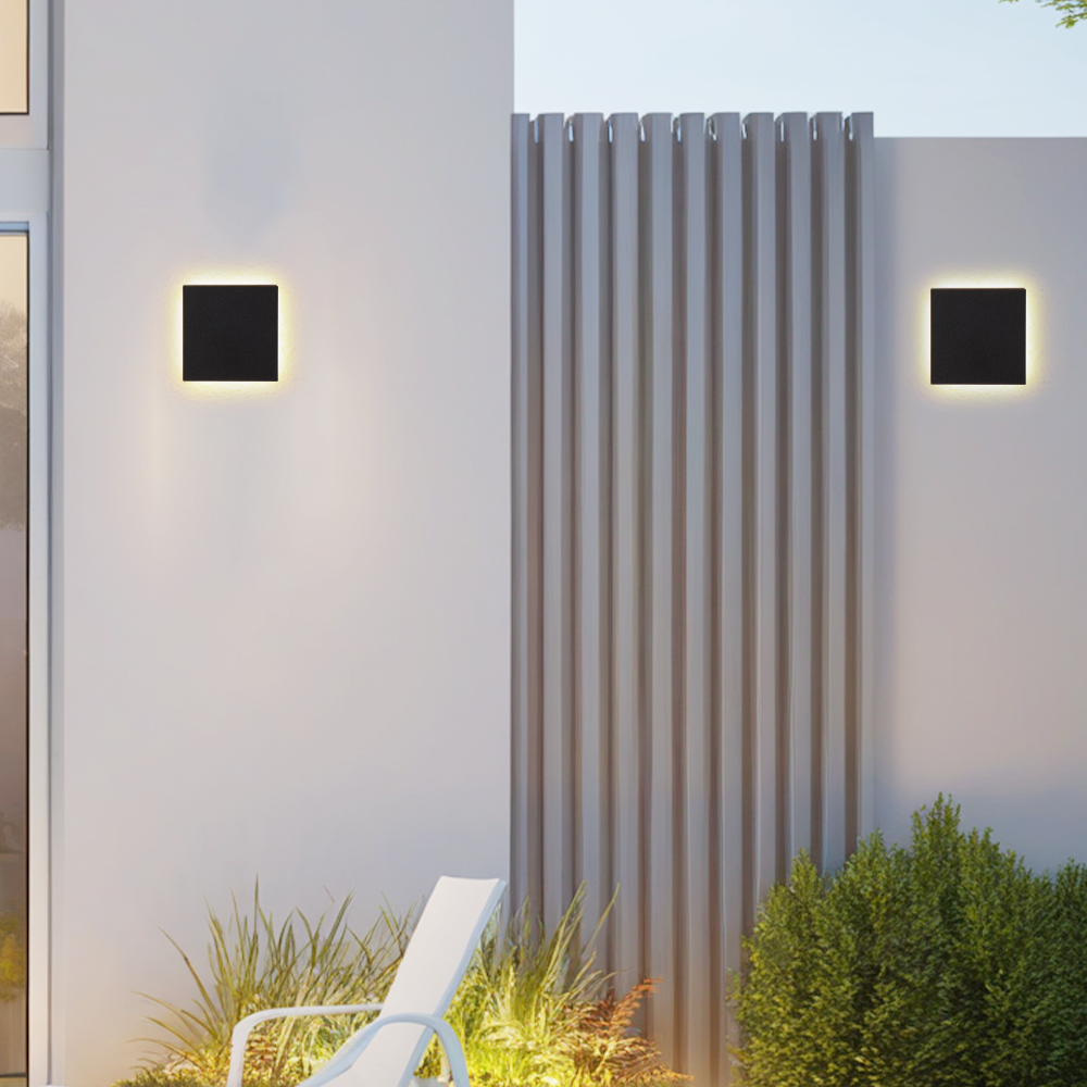 Moderne Außenwandleuchte LED  Metall Weiß/Schwarz Rund/Quadrat Garten