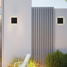 Moderne Außenwandleuchte LED  Metall Weiß/Schwarz Rund/Quadrat Garten