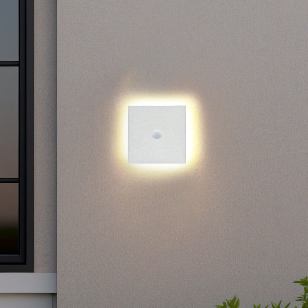 Moderne Außenwandleuchte LED  Metall Weiß/Schwarz Rund/Quadrat Garten