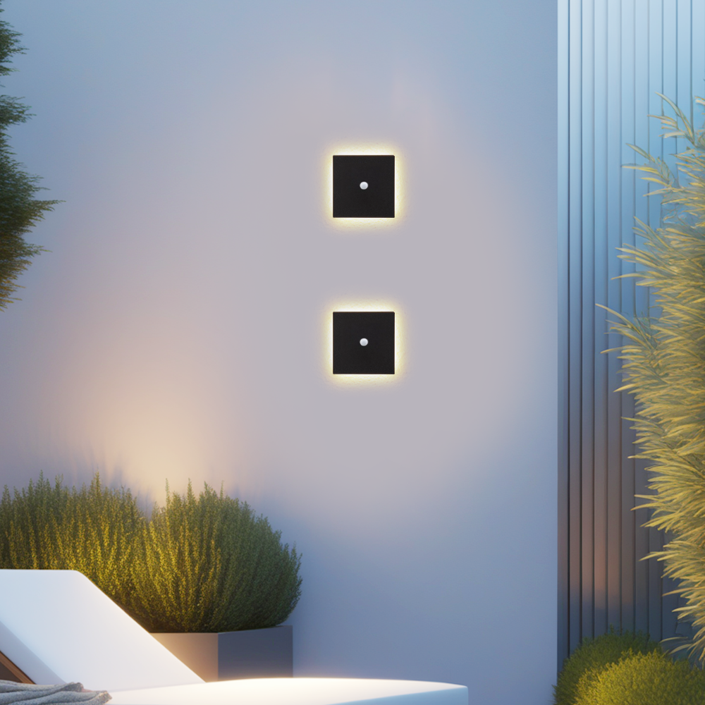 Moderne Außenwandleuchte LED  Metall Weiß/Schwarz Rund/Quadrat Garten