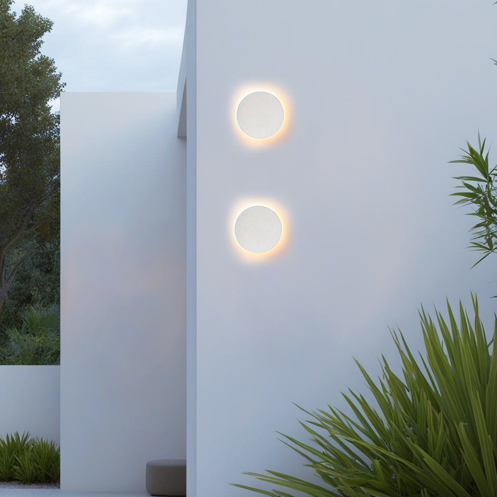Moderne Außenwandleuchte LED  Metall Weiß/Schwarz Rund/Quadrat Garten