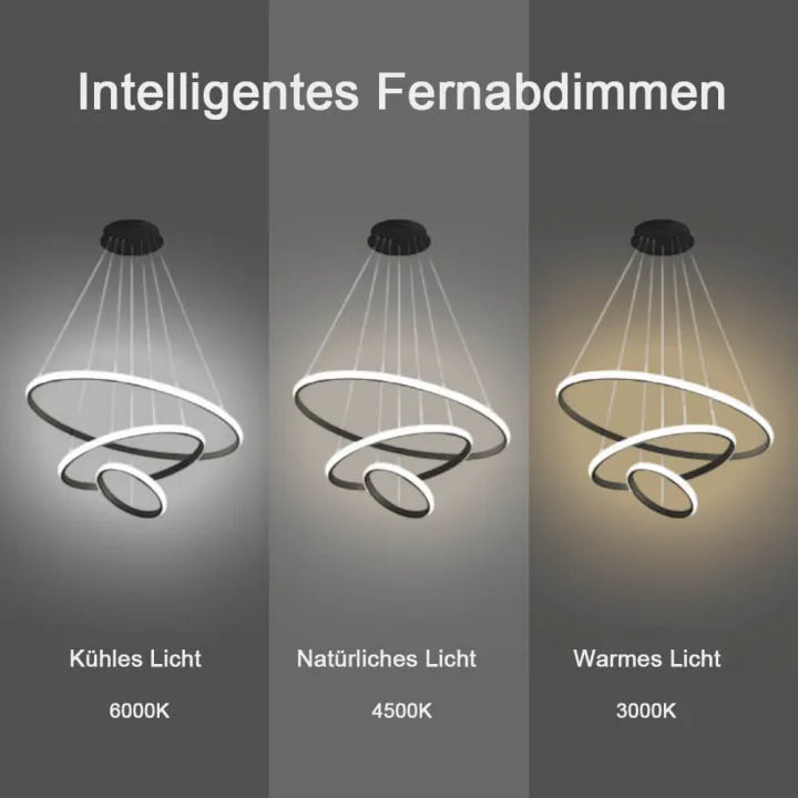 Moderne Pendelleuchte LED Ring Metall/Acryl -Intelligentes Fernabdimmen