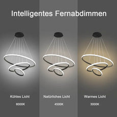 Moderne Pendelleuchte LED Ring Metall/Acryl -Intelligentes Fernabdimmen