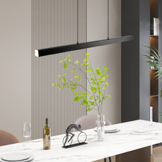 Moderne Pendelleuchte LED Linear Schwarz/Braun Metall Esszimmer