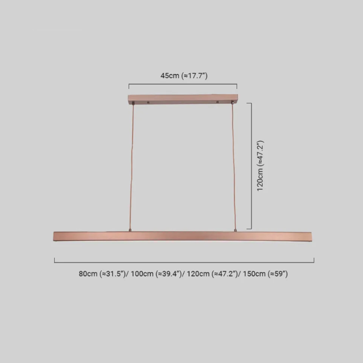 Moderne Pendelleuchte LED Linear Schwarz/Braun Metall Esszimmer