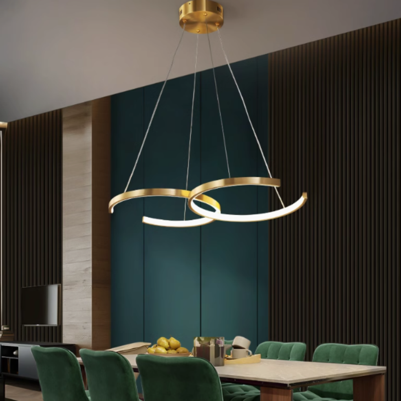 Nordic Pendelleuchte Kieselgel Gold Wohnzimmer
