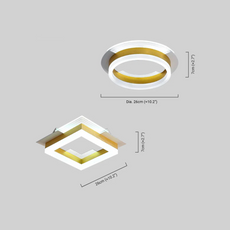 Modern Deckenleuchte LED Ring/Quadratisch Gold Schlafzimmer