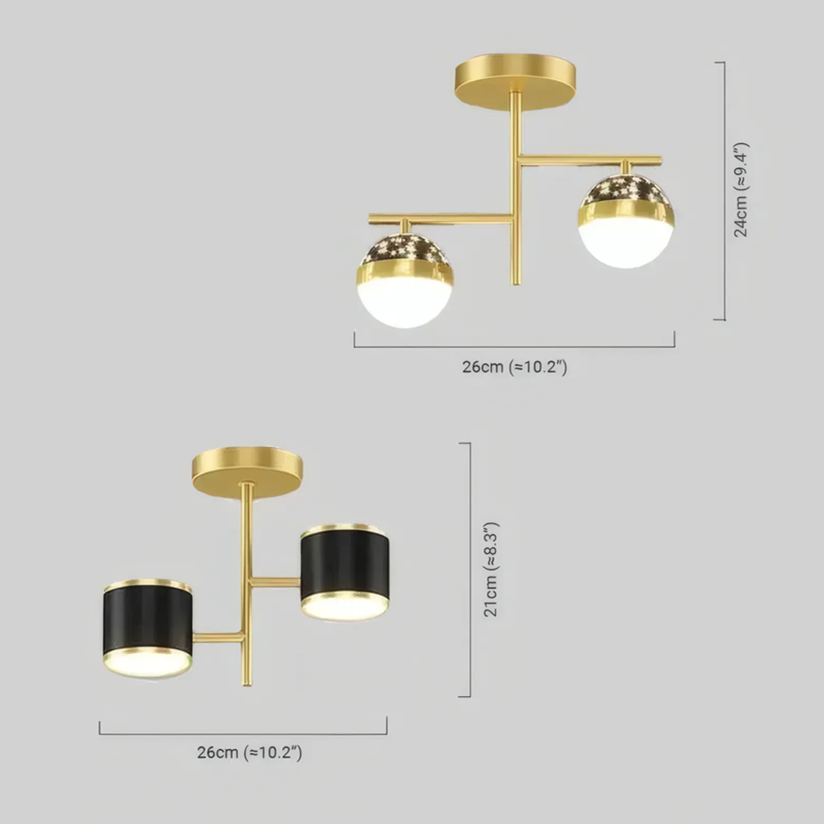 Moderne Deckenleuchte LED Metall Gold Wohnzimmer