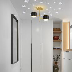 Moderne Deckenleuchte LED Metall Schwarz Wohnzimmer