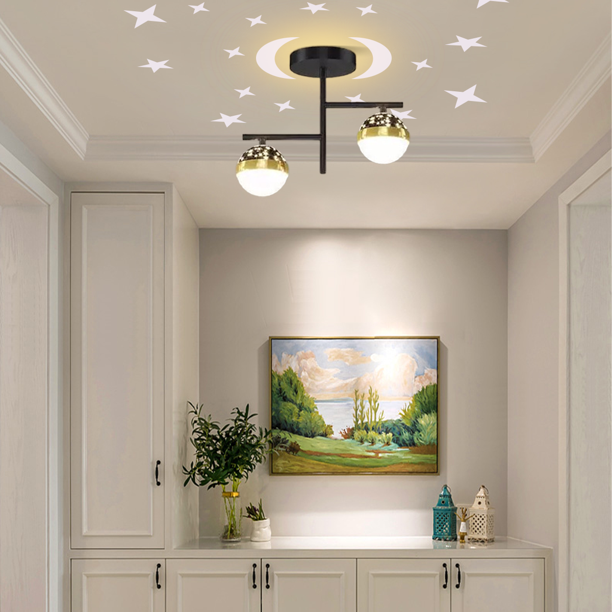 Moderne Deckenleuchte LED Metall Gold Wohnzimmer