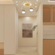 Moderne Deckenleuchte LED Metall Gold Wohnzimmer