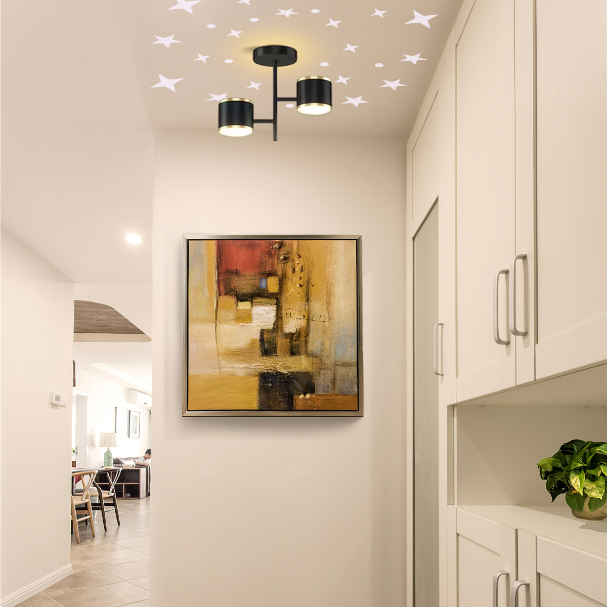 Moderne Deckenleuchte LED Metall Gold Wohnzimmer