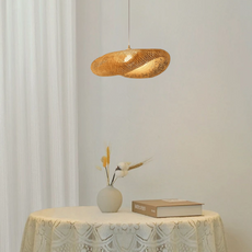 Moderne Pendelleuchte LED Rattan Holz Wohn/Esszimmer