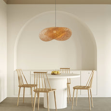 Moderne Pendelleuchte LED Rattan Holz Wohn/Esszimmer