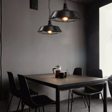 Vintage Pendelleuchte Schwarz/Rost Metall Laterne Esszimmer