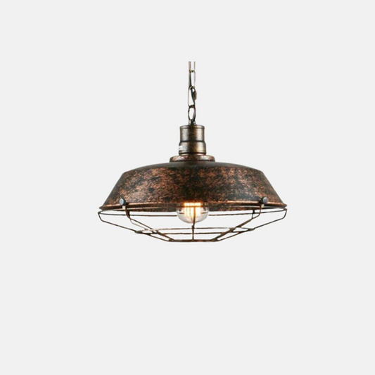 Vintage Pendelleuchte Schwarz/Rost Metall Laterne Esszimmer