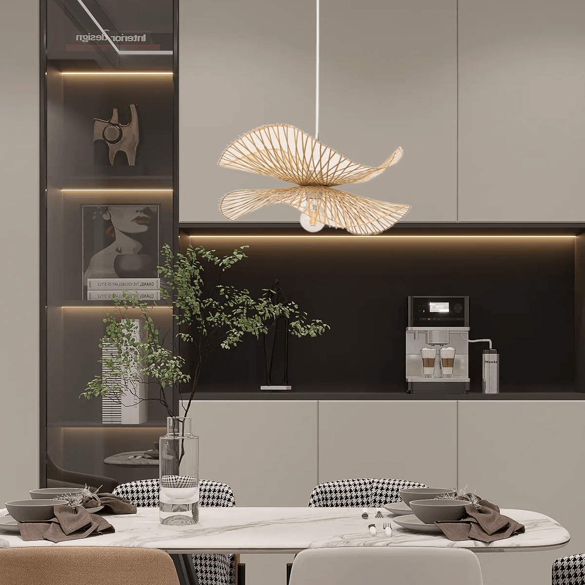 Landhausstil-Pendelleuchte Holz- perfekt für gemütliche Essmomente