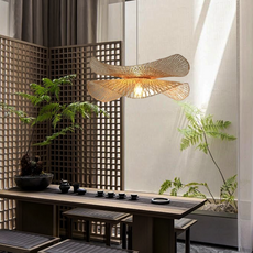 Vintage Pendelleuchte LED Rattan Naturholz ,frisch und modern