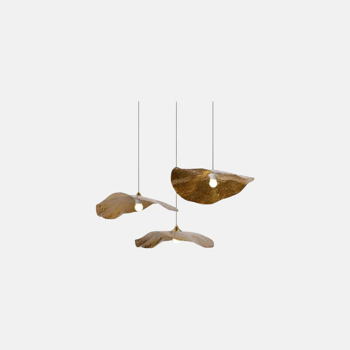 Designer Pendelleuchte Metall Gold Esszimmer