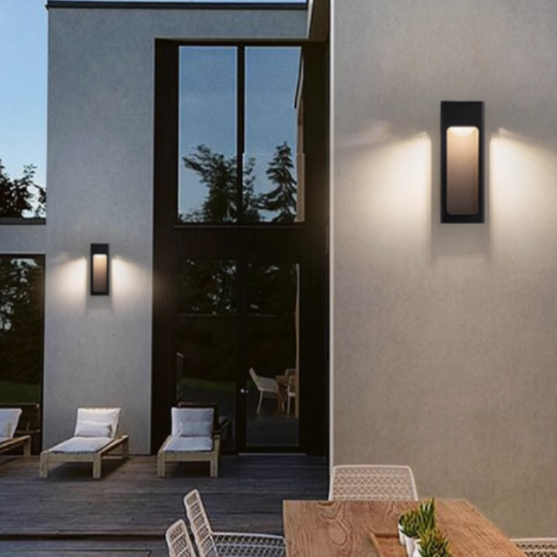 Modern Außenwandleuchte LED Sensor Schwarz Metall Außen Garten