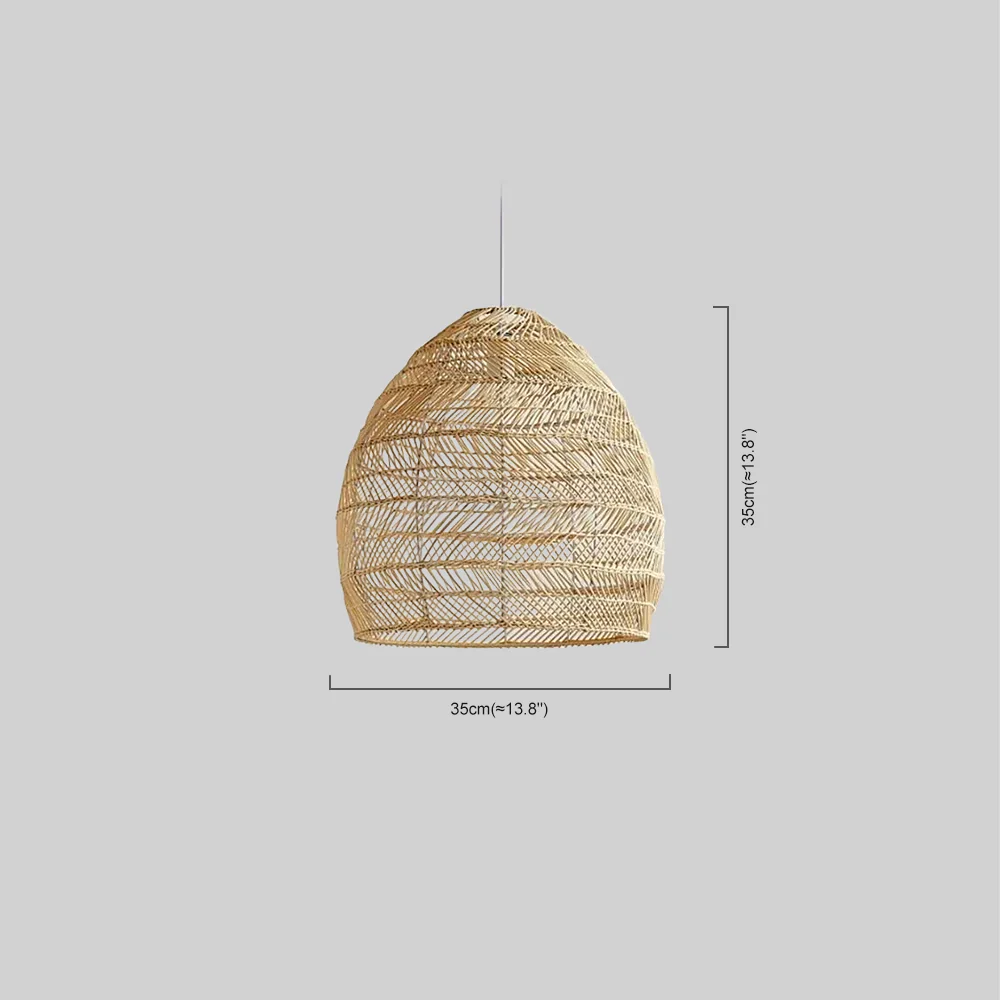 Modern Pendelleuchte LED Bambus Rattan Metall 
