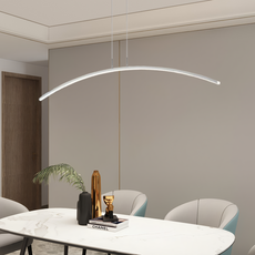 Minimalistisch Pendelleuchte LED Bogen Linear Schwarz Metall Esszimmer