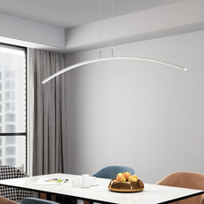 Minimalistisch Pendelleuchte LED Bogen Linear Schwarz Metall Esszimmer