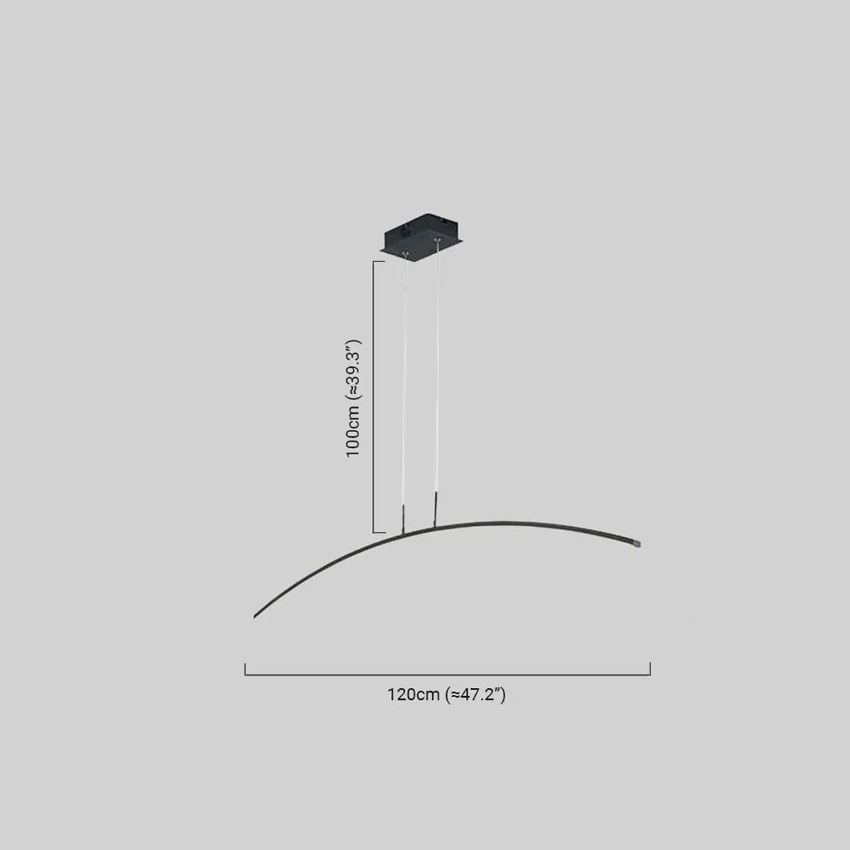 Minimalistisch Pendelleuchte LED Bogen Linear Schwarz Metall Esszimmer