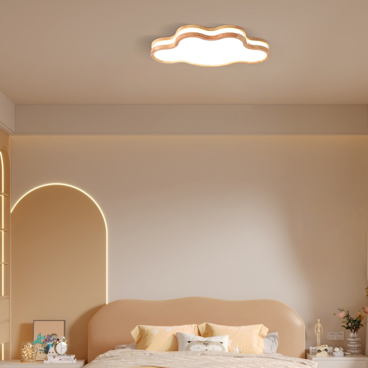 Modern Deckenleuchte LED Sternenhimmel Holz Kinderzimmer