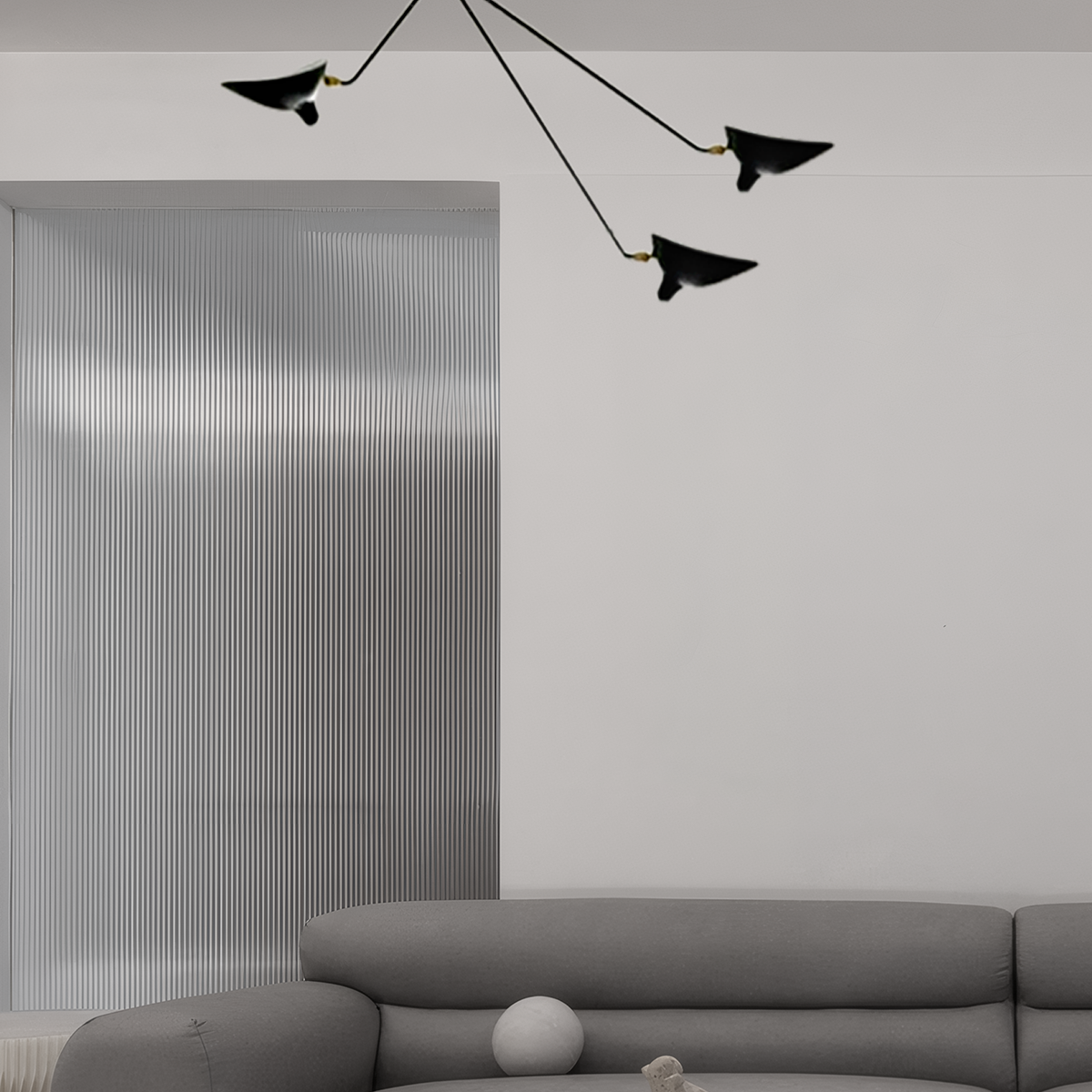 Industriell Kronleuchter Linear Schwarz LED Metall Schlafzimmer